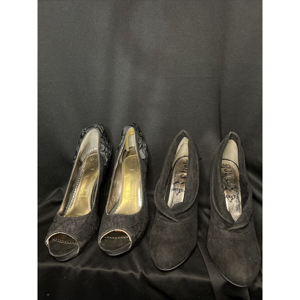 Size 10, Lot 2 pr - Rampage Stilettos, Rebel heels Black